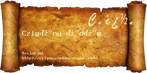 Czigány Ádám névjegykártya